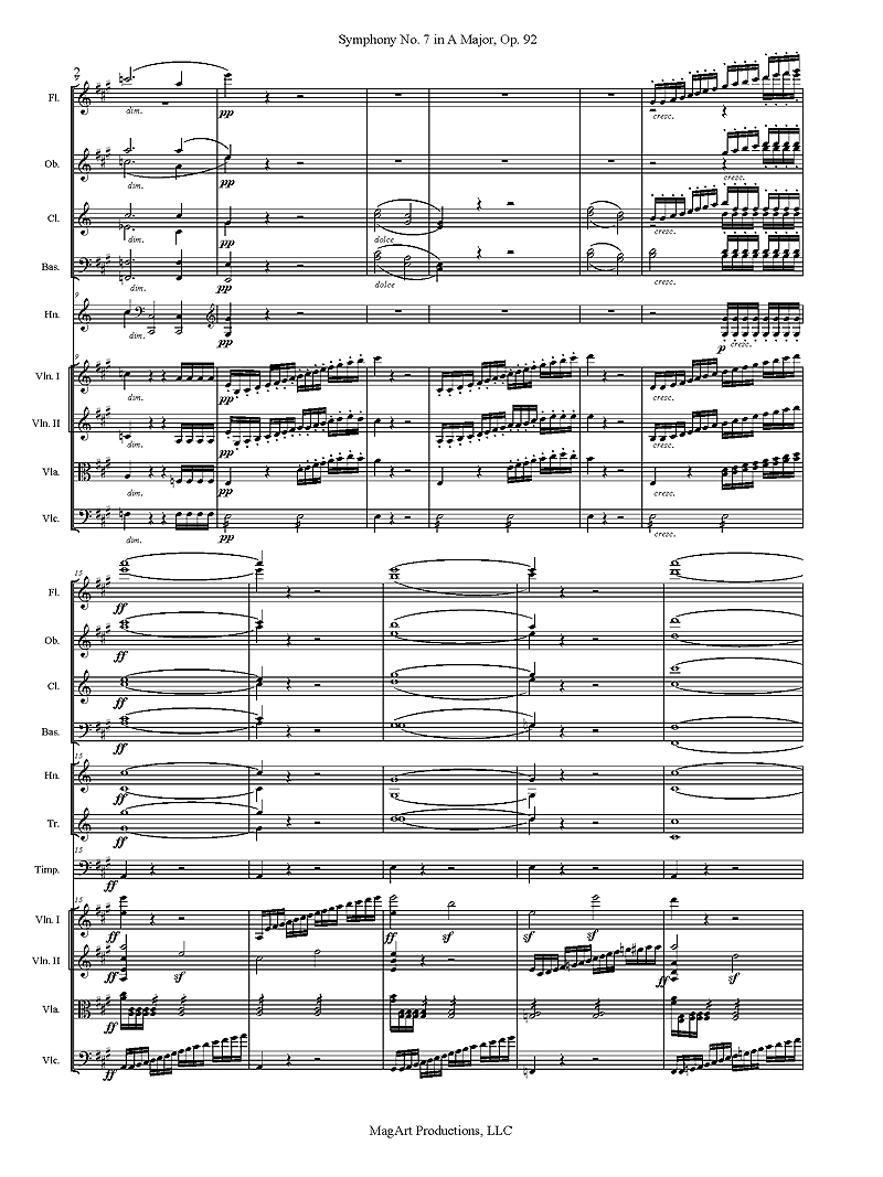 music copying and engraving- symphony score